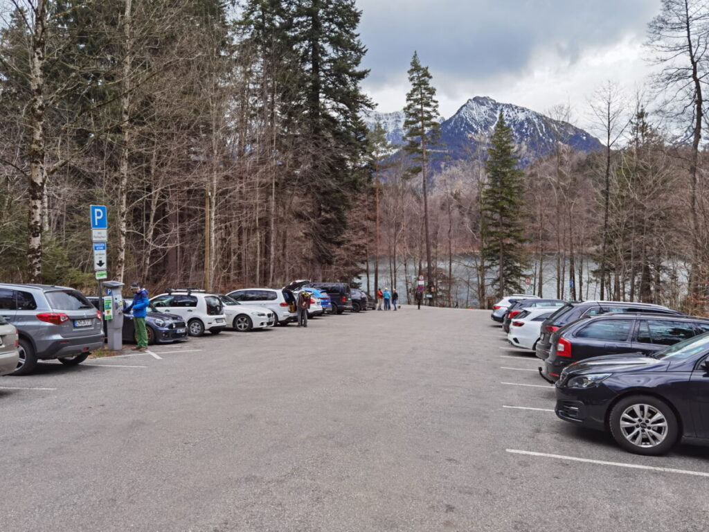 Der Alatsee Parkplatz P2 - er liegt direkt am Alatsee